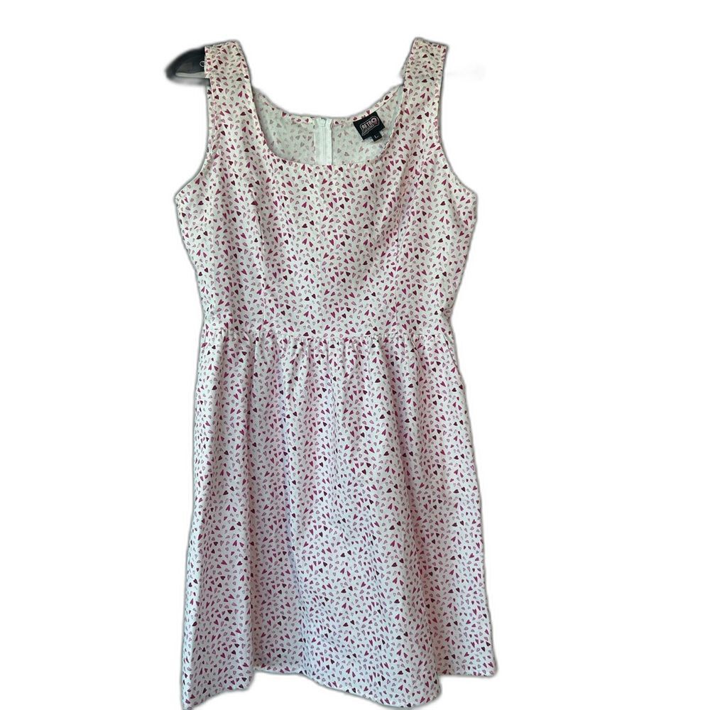 Modcloth Fit & Flare A-line Pink Hearts Retro Babydoll Dress